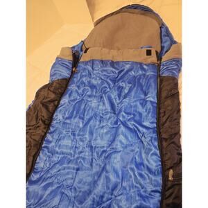 Sleep Cell Blue, Gray & Black Adult Sized Mummy Sleeping Bag Travel Outdoor Warm